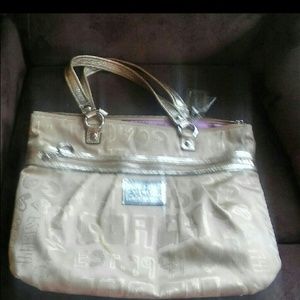 Coach poppy cream handbag