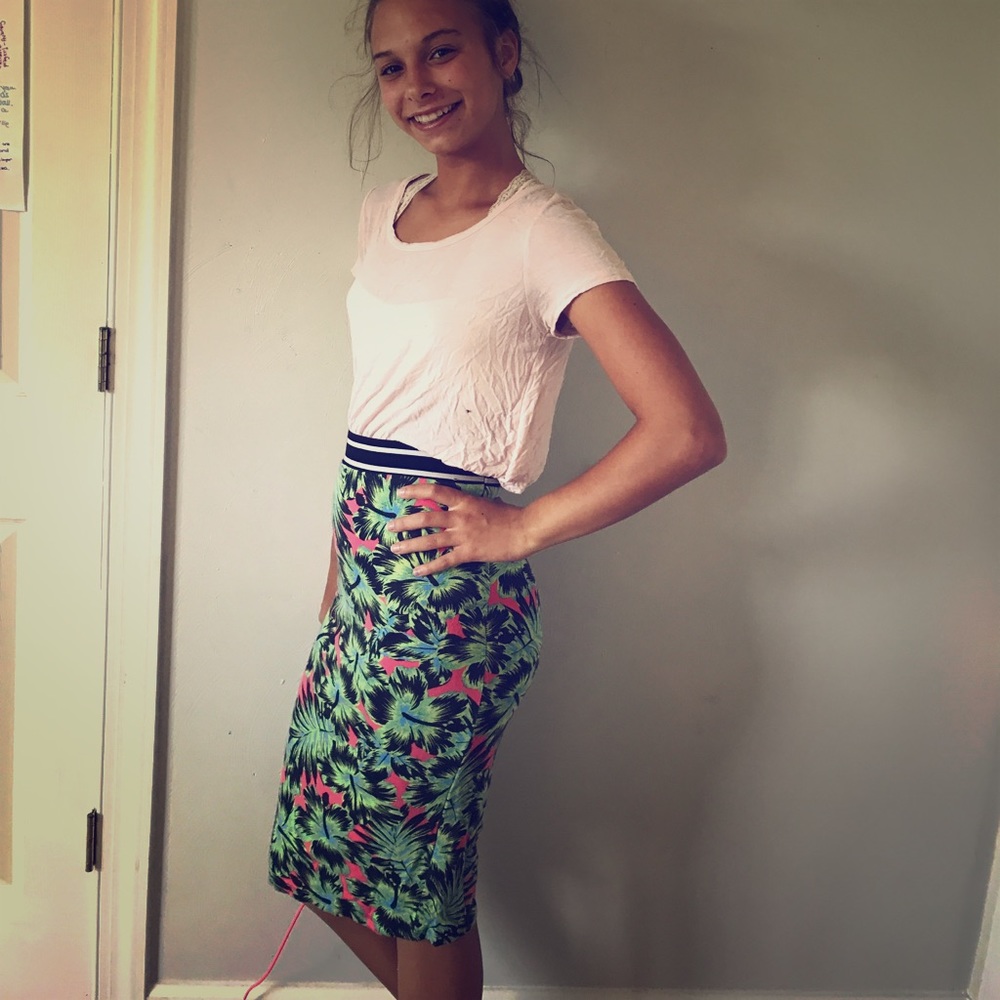 Floral pencil skirt