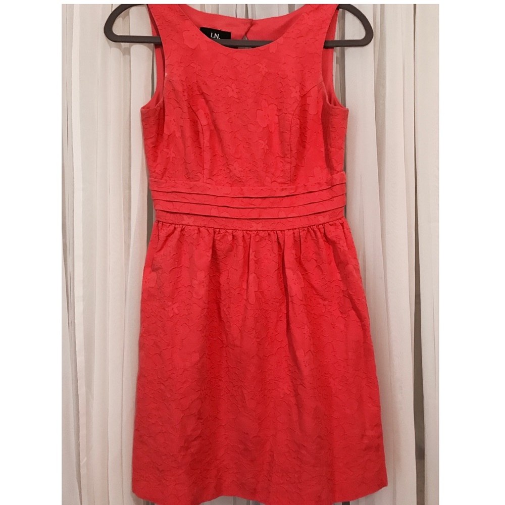 I.N  San Francisco orange/coral tea dress