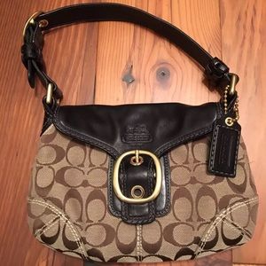 Coach Two-Tone Signature Small Shoulder Bag Purse