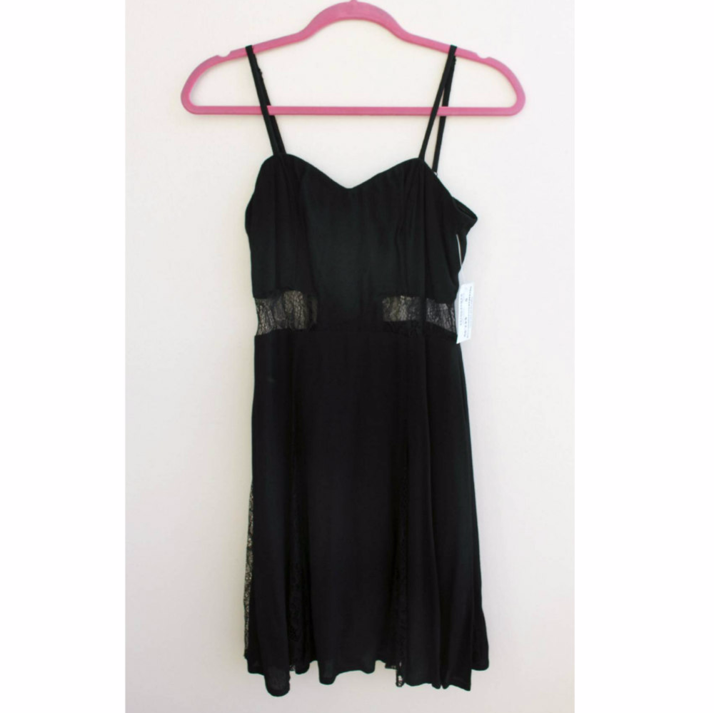 NWT Necessary Clothing Black Lace Flowy Dress