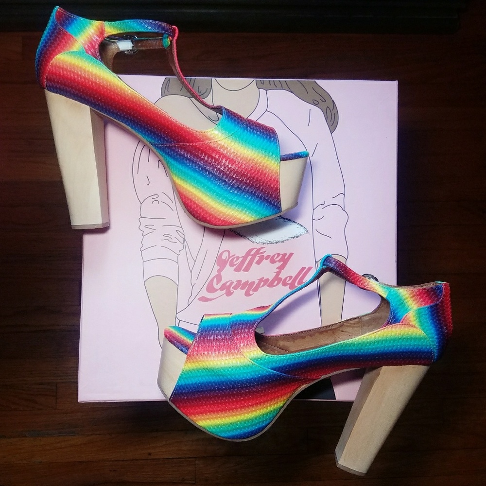 FOXY Wood - Jeffrey Campbell  (Rainbow Platforms)