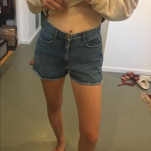 American Apparel high waisted frat edge shorts