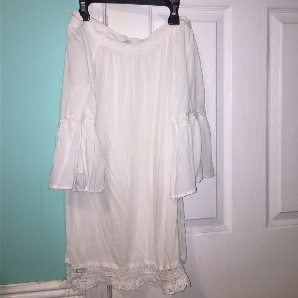 Strapless white dress