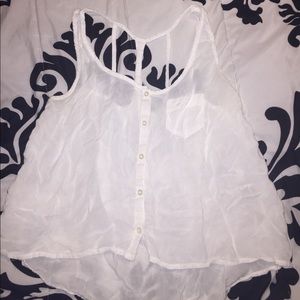 White sheer tank top