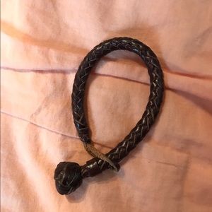 Never worn Fossil braided leather bracelet