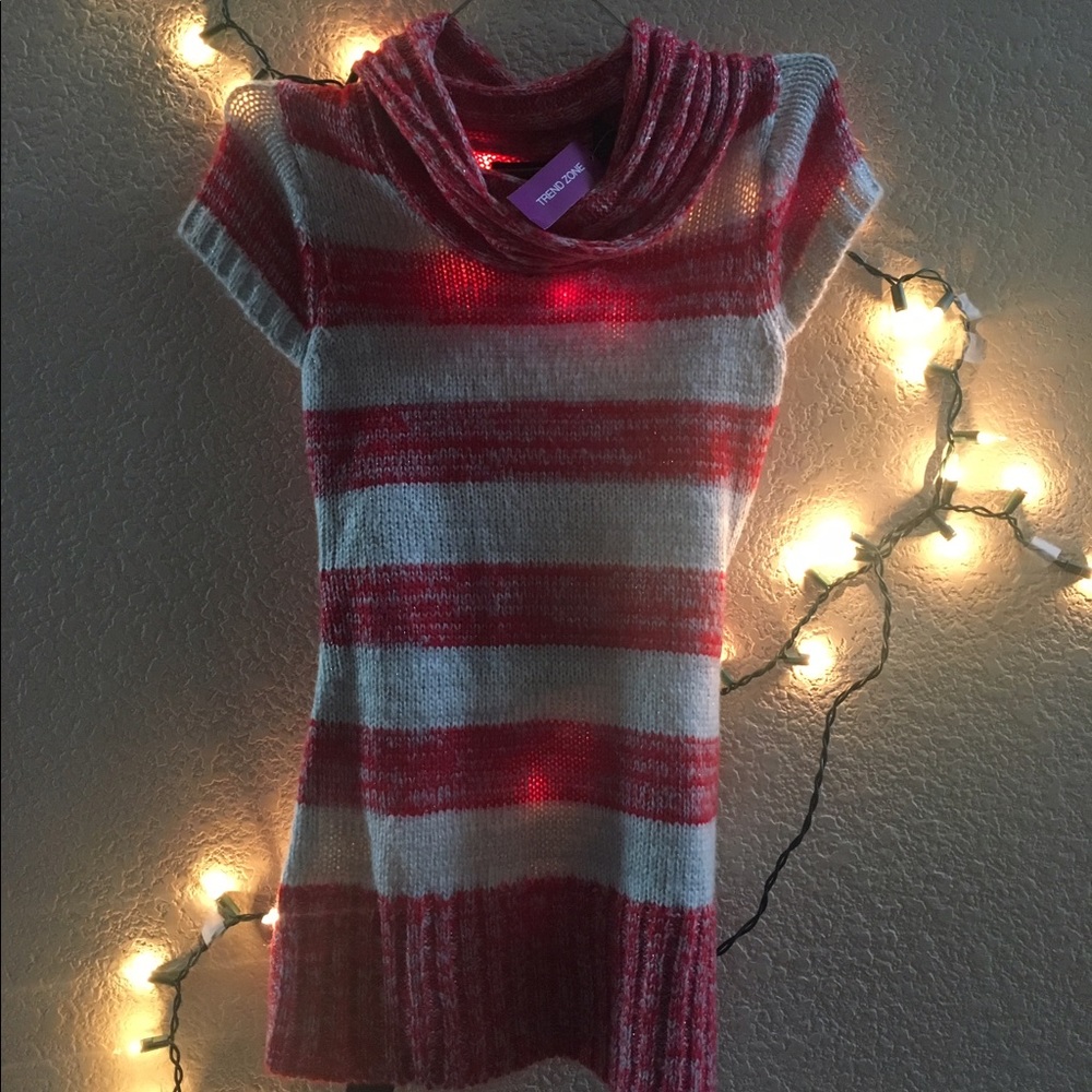 Red and Silver Sweater Dress (Belt Included)