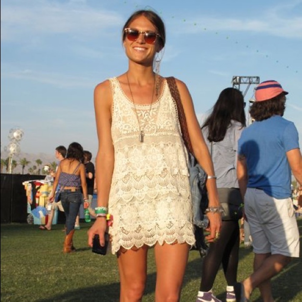 {Staring at Stars} Lace Crochet Sleeveless Dress