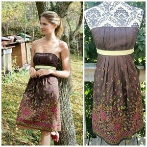 Anthropologie "Honey House" Strapless Dress