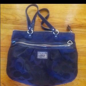 Coach poppy Navy blue handbag
