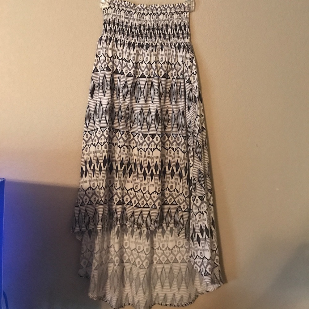 Black and white high low dress