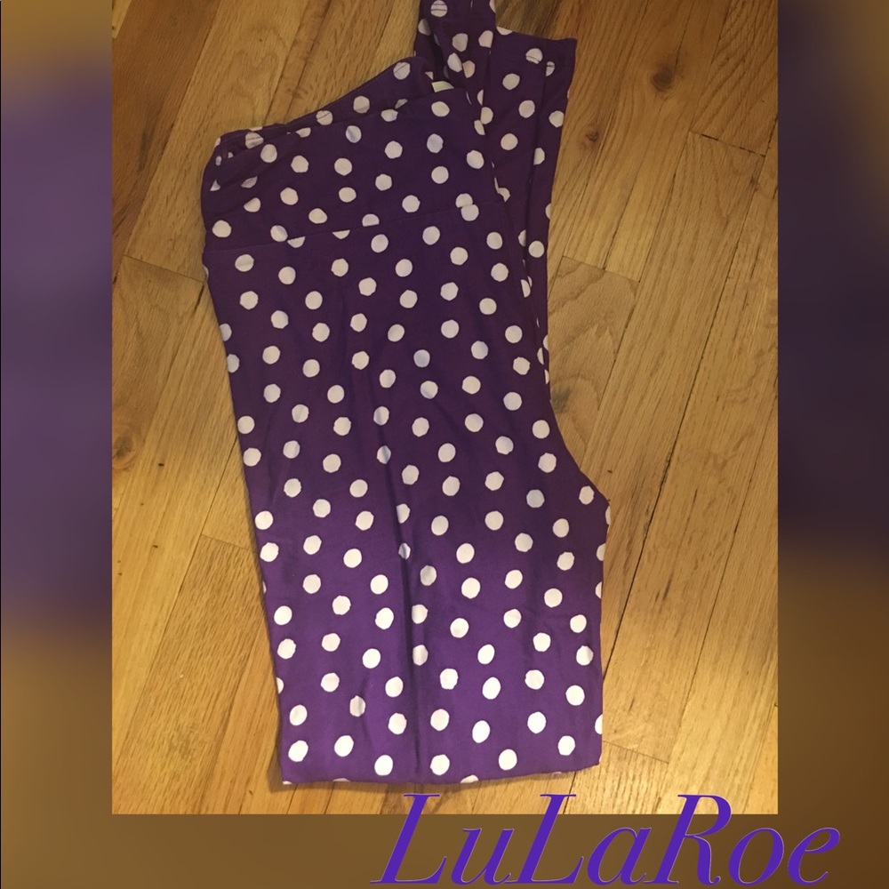 "Colorful Dots" Purple Polka Dot Leggings