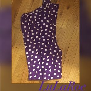 "Colorful Dots" Purple Polka Dot Leggings