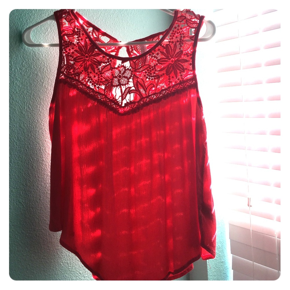 Lacy red blouse
