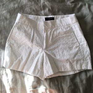 White textured shorts