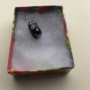 Pandora S925 ALE Charm Dark purple with pink dots