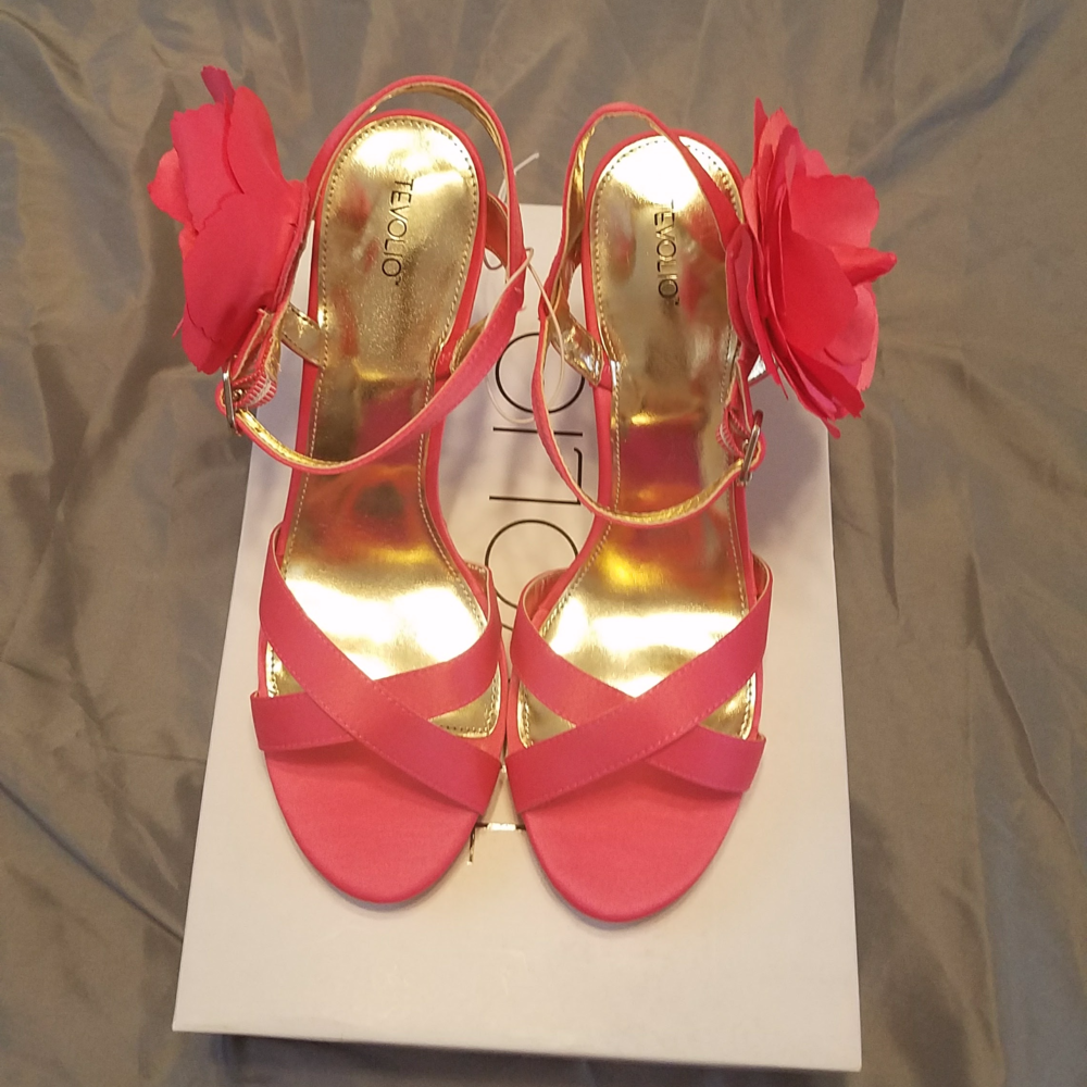 Beautiful Pink heels with Flower accent