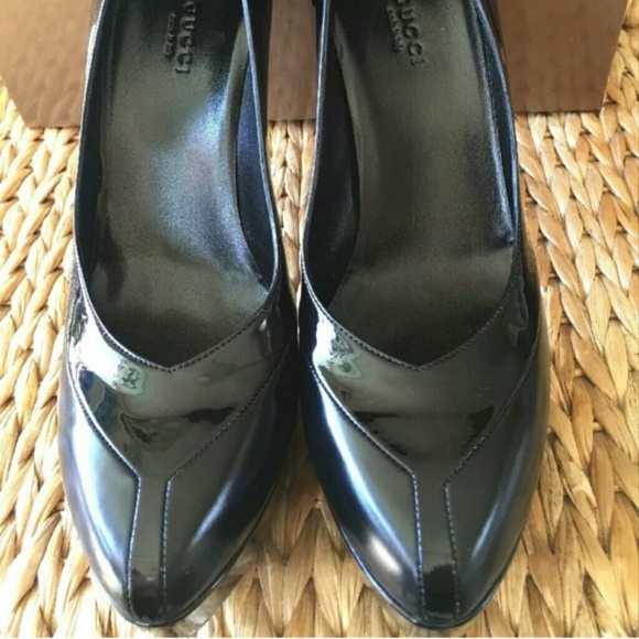 NIB Gucci Black Patent Leather Platform Pumps 40M - Picture 4 of 8