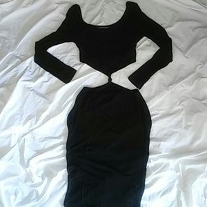 Foreign Exchange cut out knotted waist dress