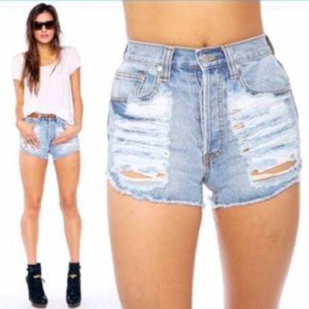 Mink pink denim shorts size small