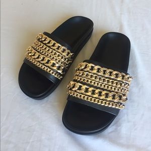 Kendall + Kylie Shiloh Slide Gold Metallic