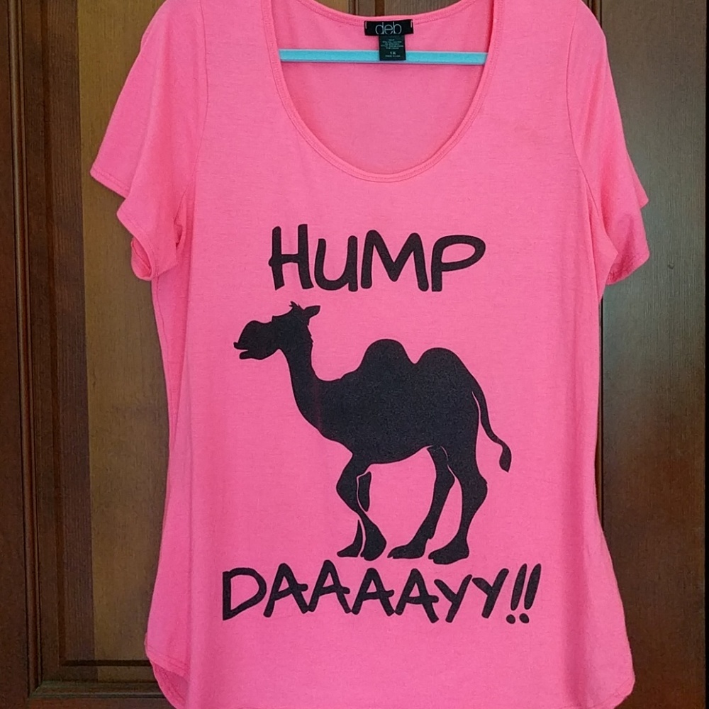 Deb HUMP DAY hot pink tee shirt