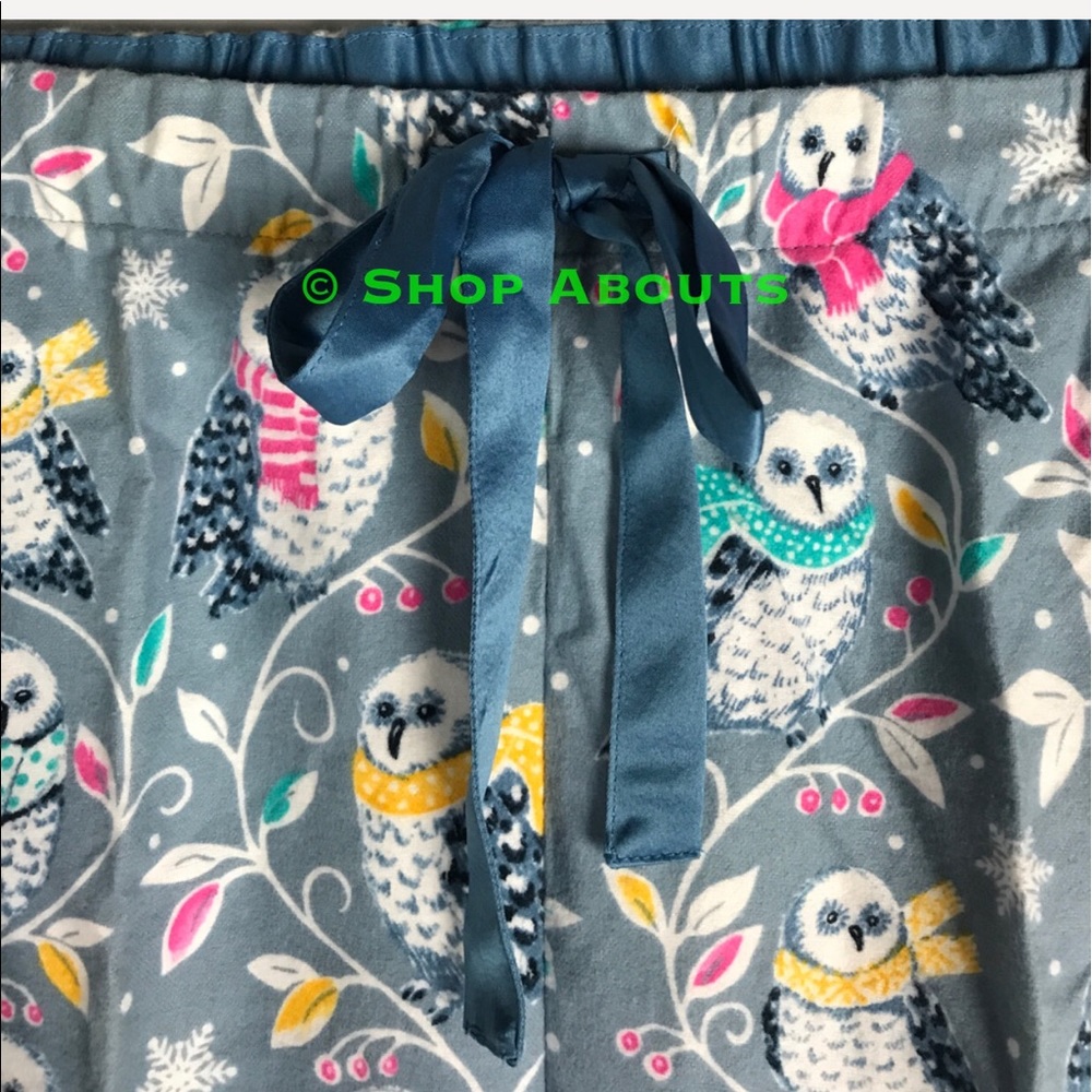 Nick & Nora Owl Flannel Pajama Set Sold Out New - Picture 6 of 8