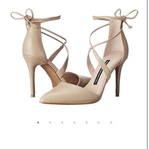 NWT Nude Lace-Up Strappy Heels (cute for prom)
