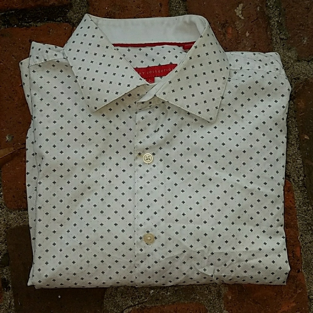 Mens Report Collection White dress shirt- Large