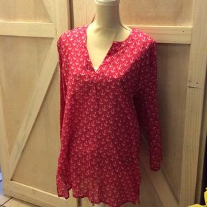 COASTAL CHIC XXL PINK TUNIC W WHITE ANCHORS