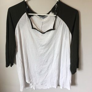 Green and white shirt