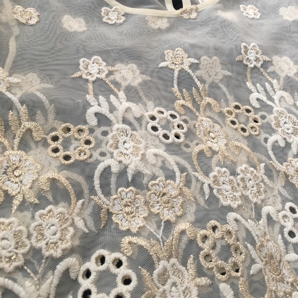 Sheer Cream Forever 21 EXCLUSIVE Blouse - Picture 2 of 5