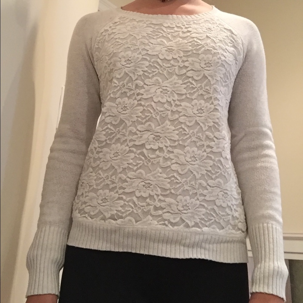 Floral lace sweater
