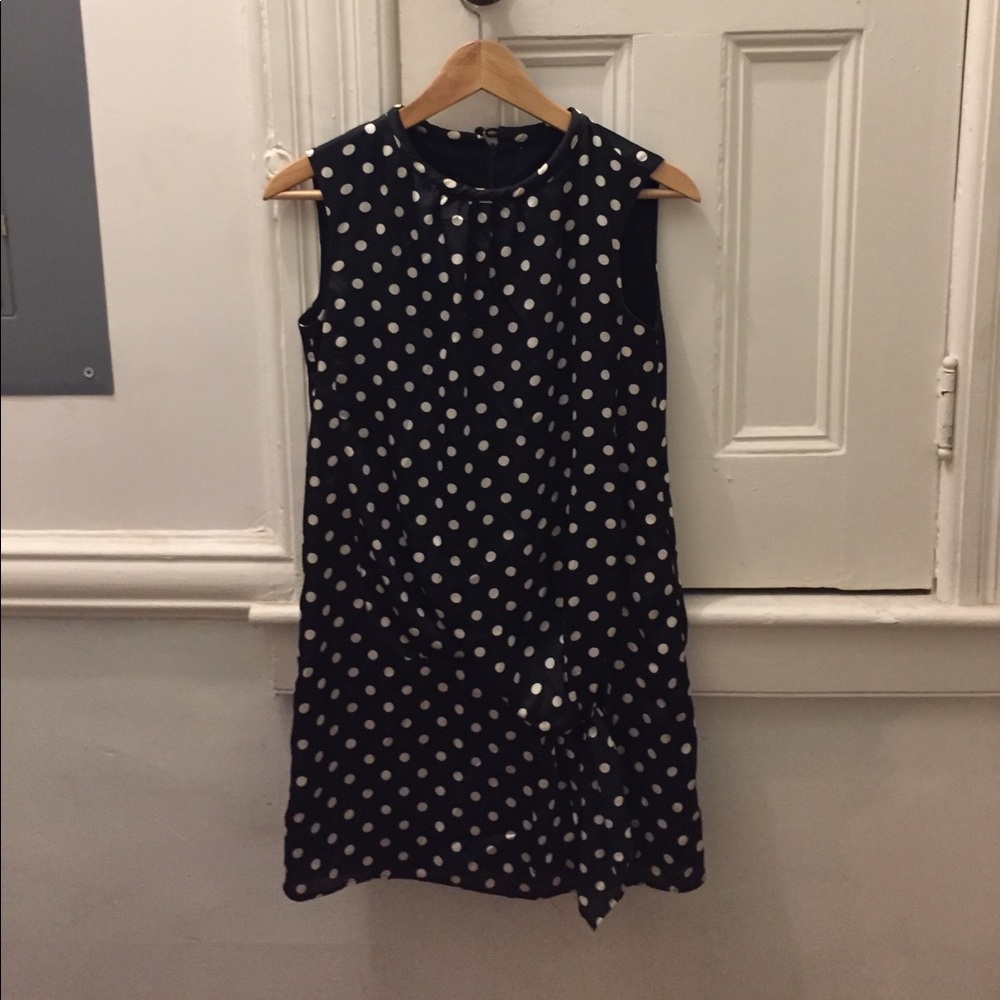 Super cute black and white polka dot mini dress