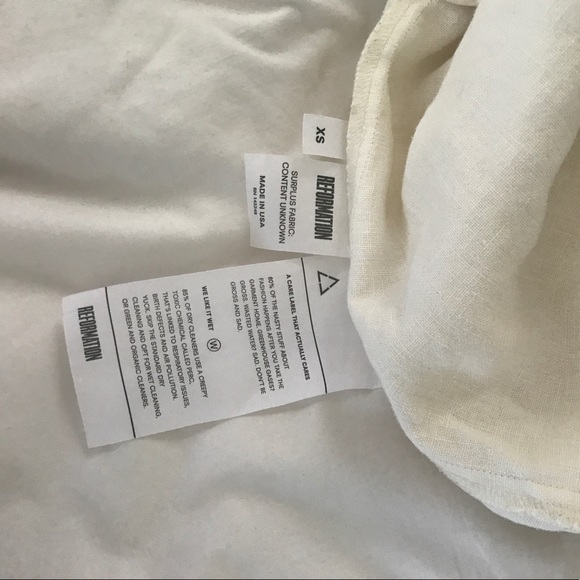 Reformation "Taryn" linen jumpsuit in cream Sz XS - Picture 6 of 7