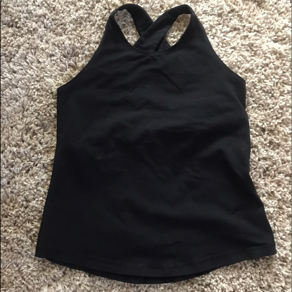 Lulu black cross back Tank