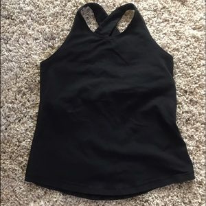 Lulu black cross back Tank