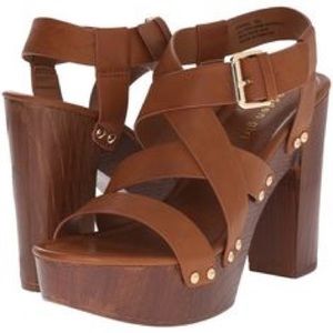 Strappy Brown Platform Sandals