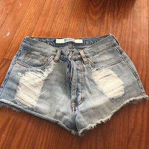 high waisted jeans shorts