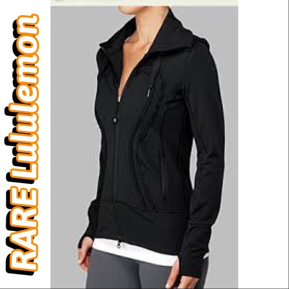 RARE LULULEMON Ruffle Solid Black Stride Hoodie