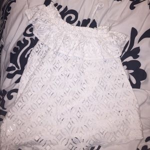 White off the shoulder tank top