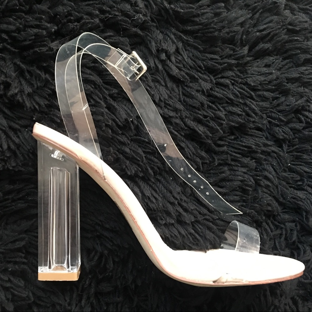 Clear heeled sandals