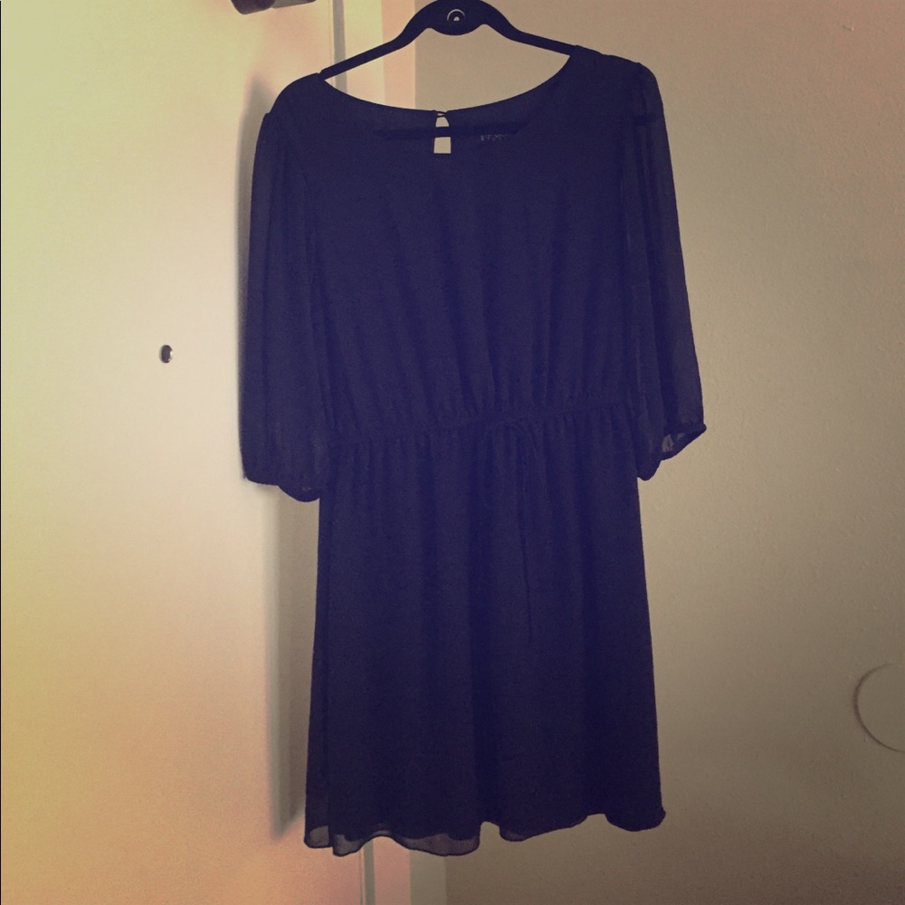 Navy Blue Sheer Dress