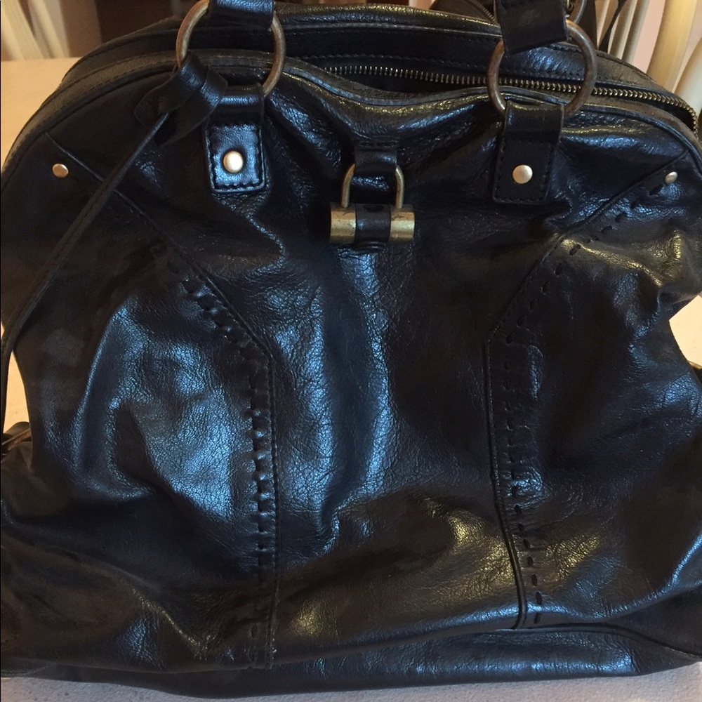 Ysl leather black bag