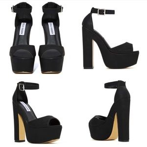 Steve Madden black platform heels