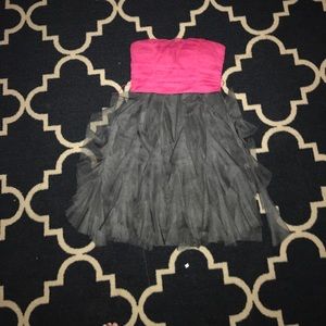 Super cute strapless pink and grey dress