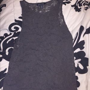 Dark gray laced crop top