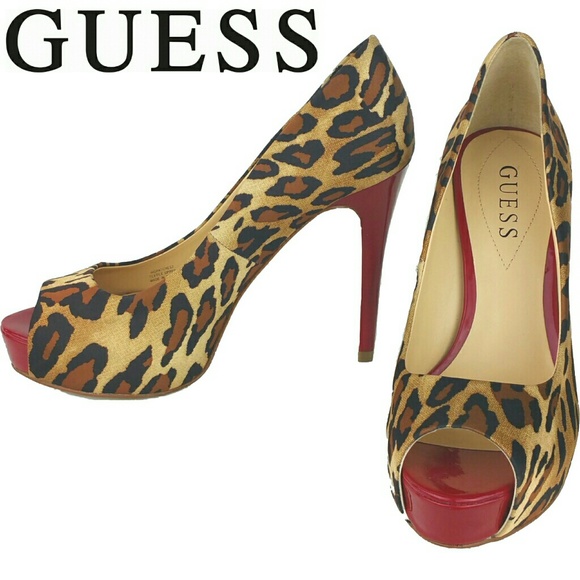 50 off Guess Shoes NWOT! NEW GUESS LEOPARD PRINT HEELS