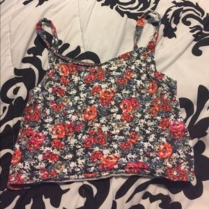 Flowered crop top tank