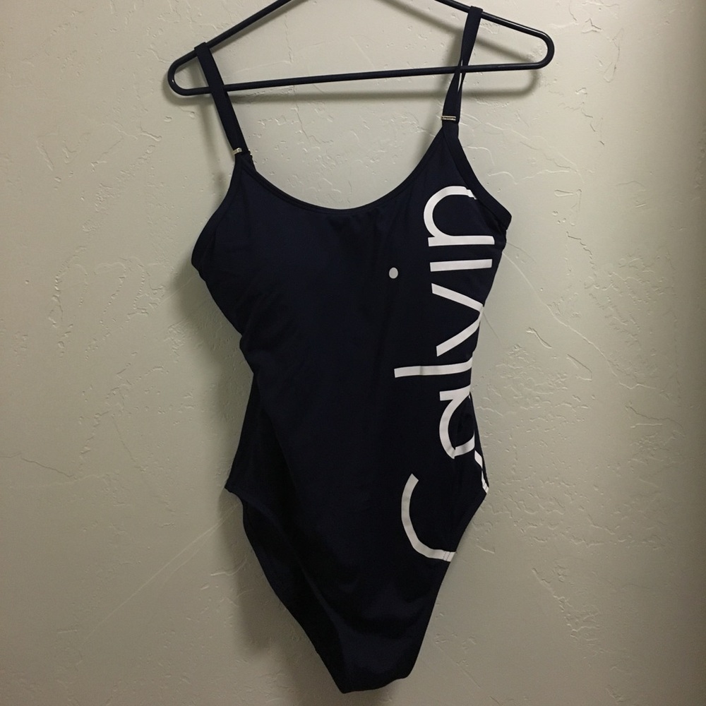 Navy Blue Calvin Klein one piece bathing suit